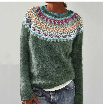 FLEURÉLLE™ | ÉLÉGANT PULL EN MAILLE DE LUXE BRODÉ MOUTON