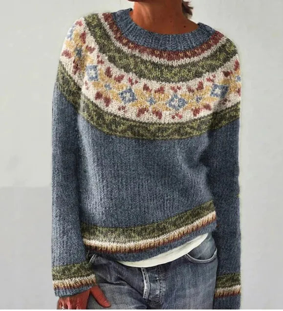 FLEURÉLLE™ | ÉLÉGANT PULL EN MAILLE DE LUXE BRODÉ MOUTON