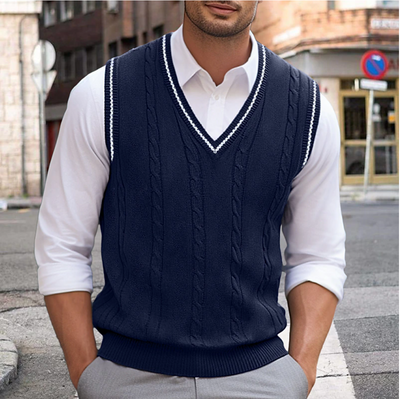 Sleeveless Sweater with V-Neck