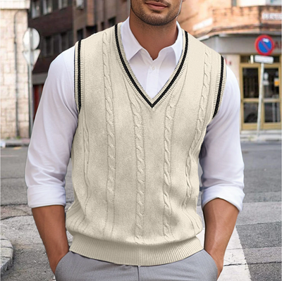 Sleeveless Sweater with V-Neck